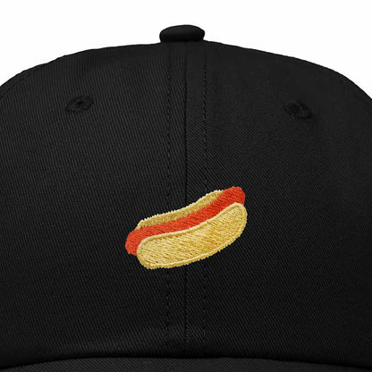 Dalix Plain Hot Dog Embroidered Cotton Dad Hat Food Adjustable Baseball Cap Summer Outdoor Unisex Mens Womens in Black
