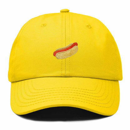 Dalix Plain Hot Dog Embroidered Cotton Dad Hat Food Adjustable Baseball Cap Summer Outdoor Unisex Mens Womens in Gold