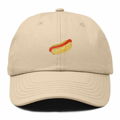 Dalix Plain Hot Dog Embroidered Cotton Dad Hat Food Adjustable Baseball Cap Summer Outdoor Unisex Mens Womens in Khaki