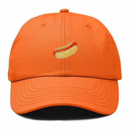 Dalix Plain Hot Dog Embroidered Cotton Dad Hat Food Adjustable Baseball Cap Summer Outdoor Unisex Mens Womens in Orange