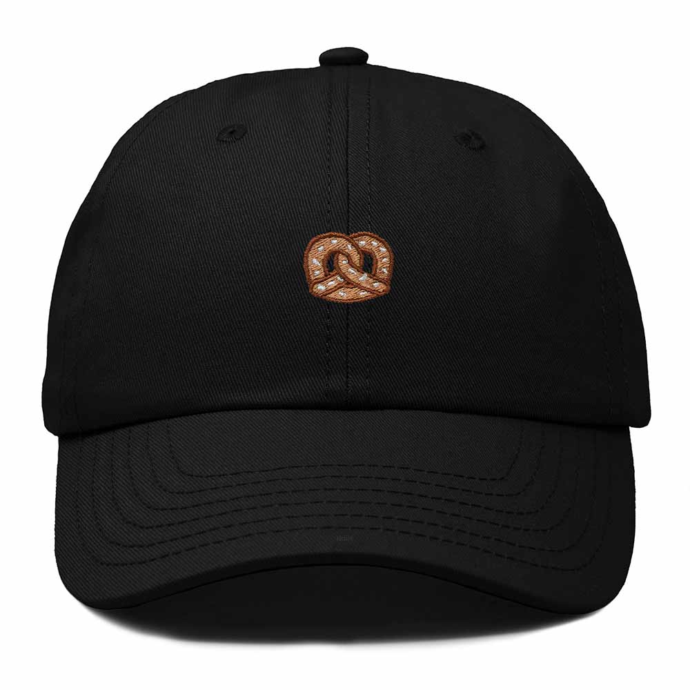 Dalix Pretzel Embroidered Dad Cap Adjustable Cotton Twill Baseball Hat Casual Relaxed Low Profile Cap Womens in Black
