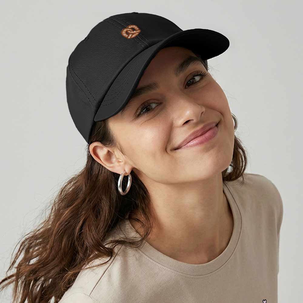 Dalix Pretzel Embroidered Dad Cap Adjustable Cotton Twill Baseball Hat Casual Relaxed Low Profile Cap Womens in Black