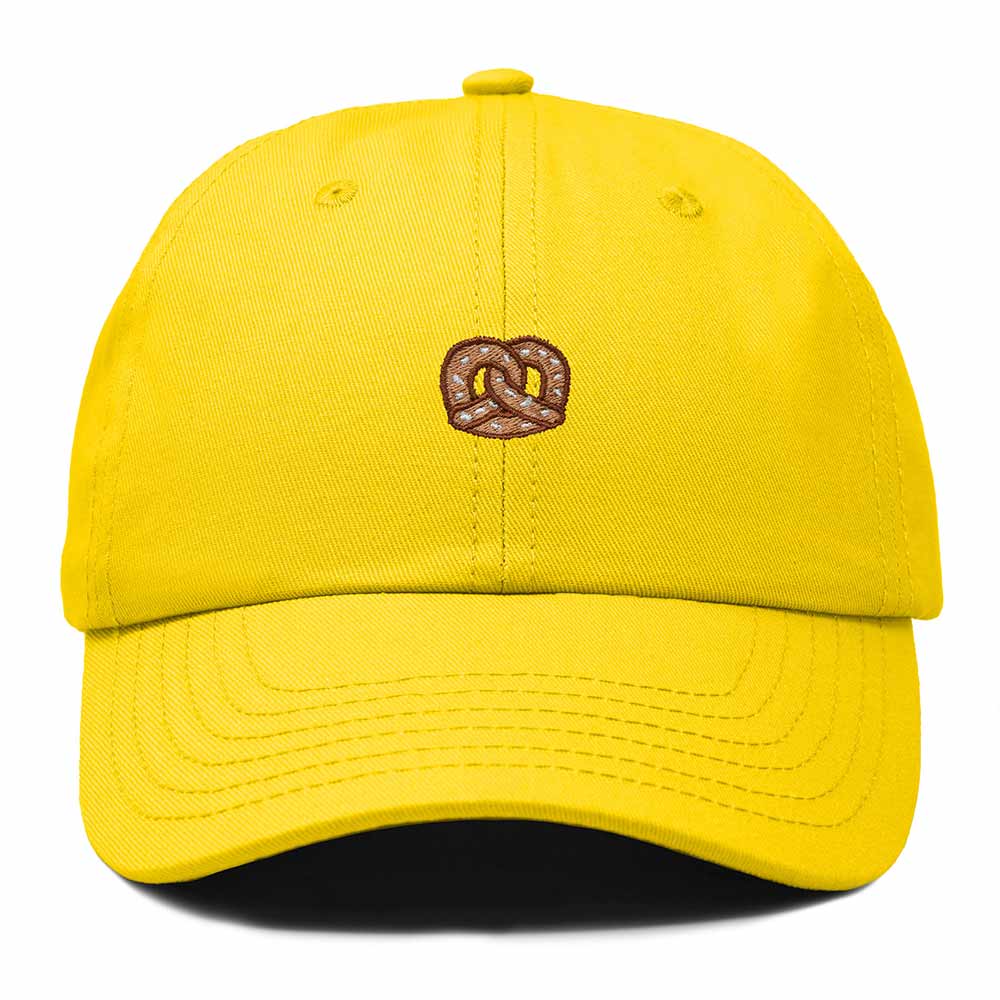 Dalix Pretzel Embroidered Dad Cap Adjustable Cotton Twill Baseball Hat Casual Relaxed Low Profile Cap Womens in Gold