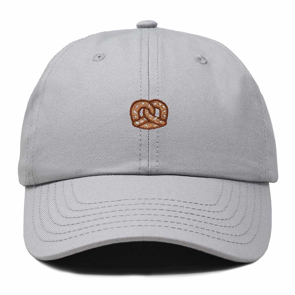 Dalix Pretzel Embroidered Dad Cap Adjustable Cotton Twill Baseball Hat Casual Relaxed Low Profile Cap Womens in Gray