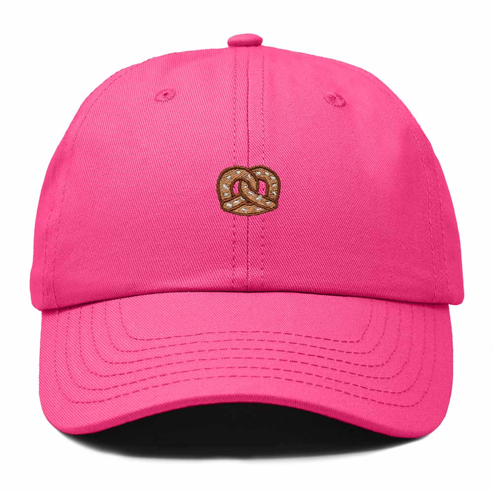 Dalix Pretzel Embroidered Dad Cap Adjustable Cotton Twill Baseball Hat Casual Relaxed Low Profile Cap Womens in Hot Pink