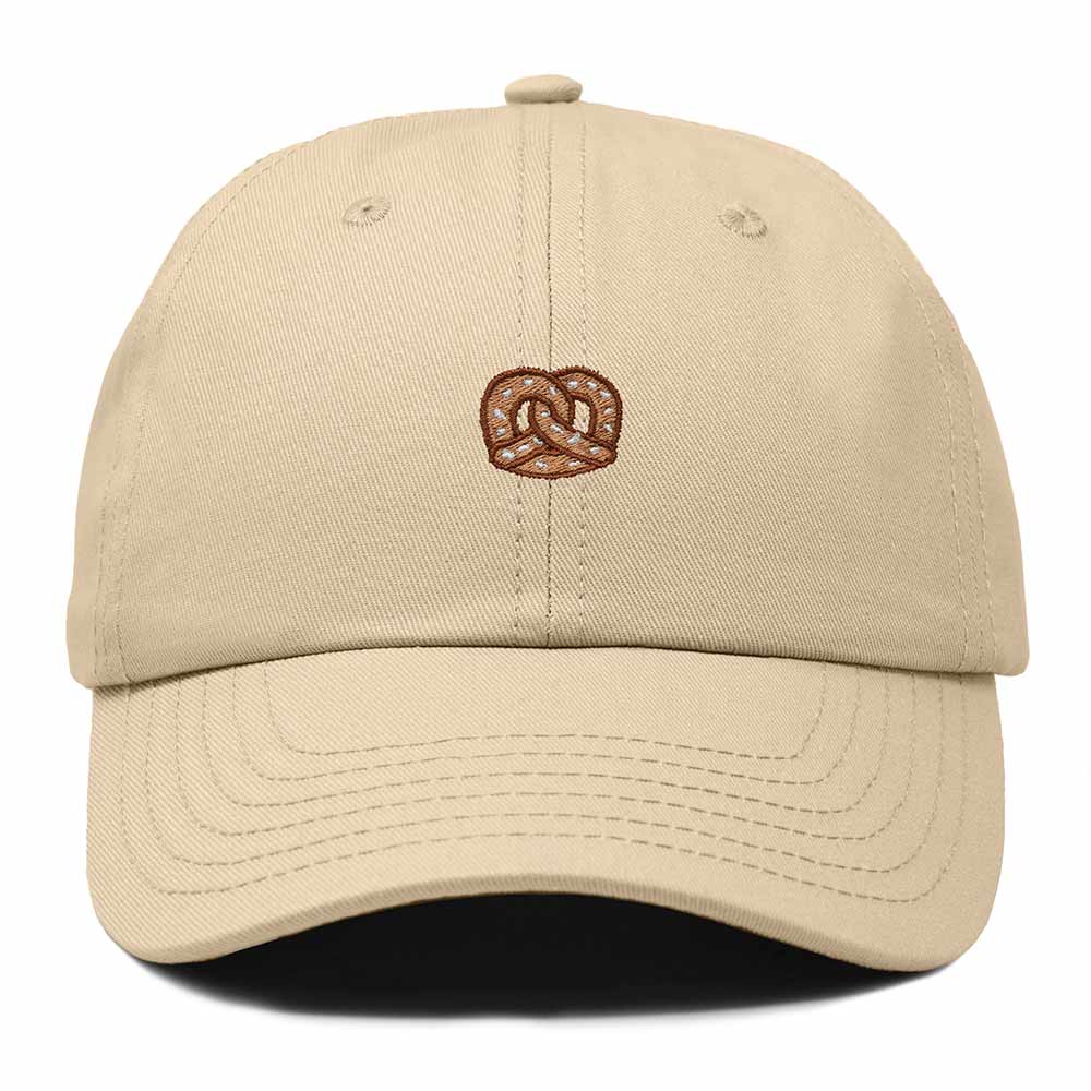 Dalix Pretzel Embroidered Dad Cap Adjustable Cotton Twill Baseball Hat Casual Relaxed Low Profile Cap Womens in Khaki