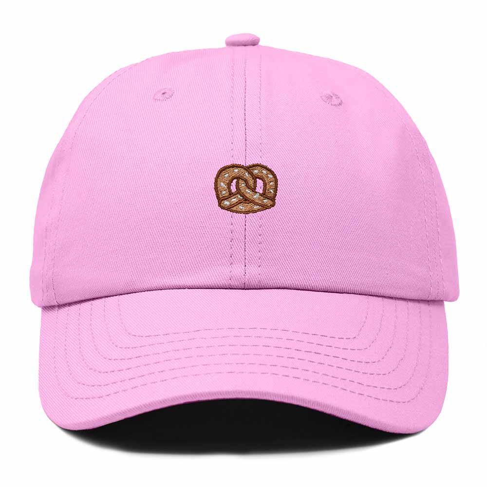 Dalix Pretzel Embroidered Dad Cap Adjustable Cotton Twill Baseball Hat Casual Relaxed Low Profile Cap Womens in Light Pink