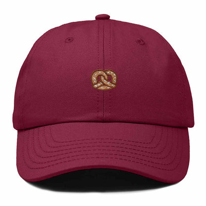 Dalix Pretzel Embroidered Dad Cap Adjustable Cotton Twill Baseball Hat Casual Relaxed Low Profile Cap Womens in Maroon