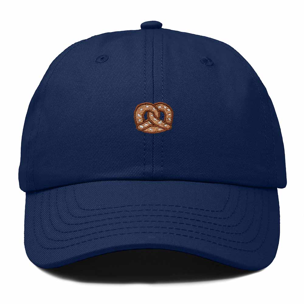 Dalix Pretzel Embroidered Dad Cap Adjustable Cotton Twill Baseball Hat Casual Relaxed Low Profile Cap Womens in Navy Blue