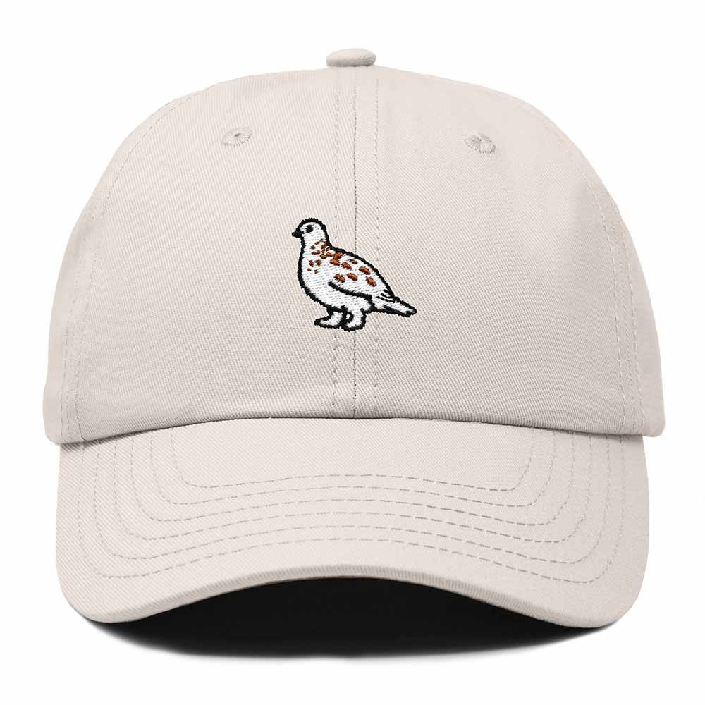 Dalix Willow Ptarmigan Alaska Embroidered Bird Cotton Baseball Cap Dad Hat Mens Womens Outdoor Summer in Beige