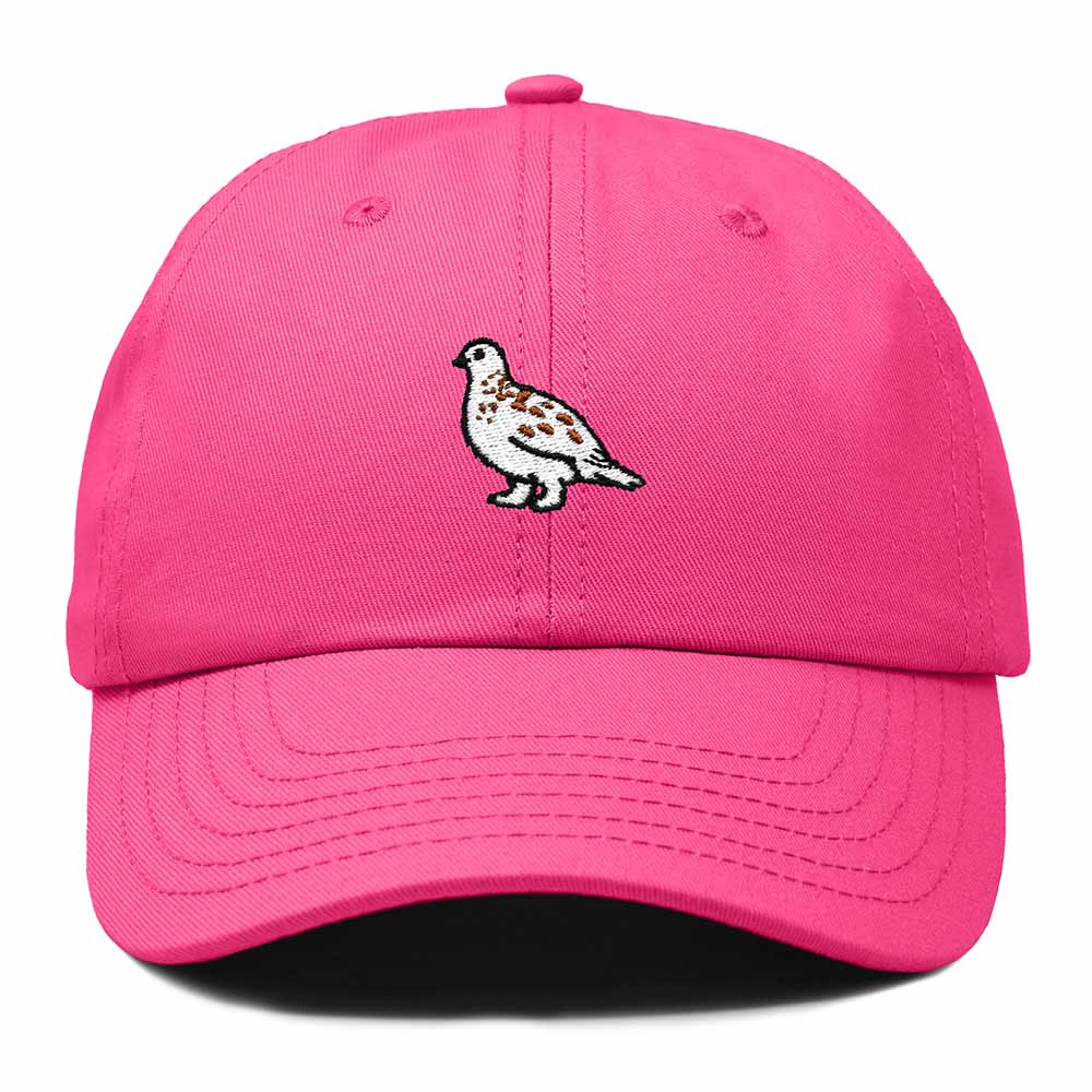 Dalix Willow Ptarmigan Alaska Embroidered Bird Cotton Baseball Cap Dad Hat Mens Womens Outdoor Summer in Hot Pink
