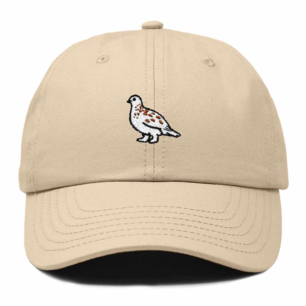 Dalix Willow Ptarmigan Alaska Embroidered Bird Cotton Baseball Cap Dad Hat Mens Womens Outdoor Summer in Khaki