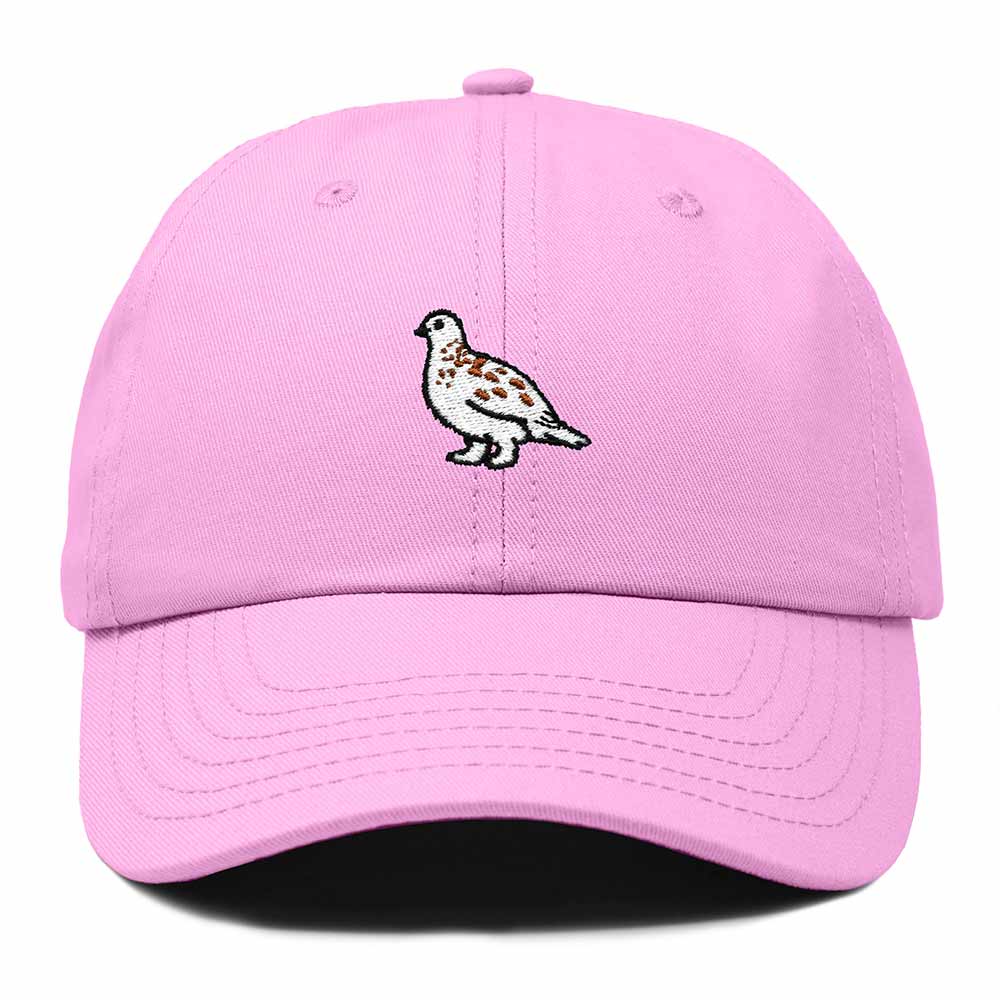 Dalix Willow Ptarmigan Alaska Embroidered Bird Cotton Baseball Cap Dad Hat Mens Womens Outdoor Summer in Light Pink