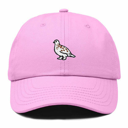Dalix Willow Ptarmigan Alaska Embroidered Bird Cotton Baseball Cap Dad Hat Mens Womens Outdoor Summer in Light Pink