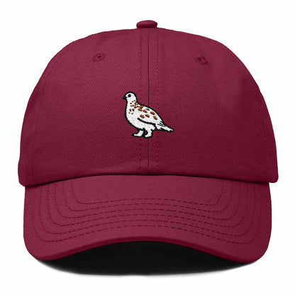 Dalix Willow Ptarmigan Alaska Embroidered Bird Cotton Baseball Cap Dad Hat Mens Womens Outdoor Summer in Maroon