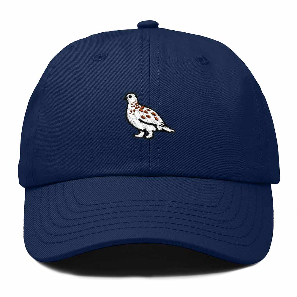 Dalix Willow Ptarmigan Alaska Embroidered Bird Cotton Baseball Cap Dad Hat Mens Womens Outdoor Summer in Navy Blue