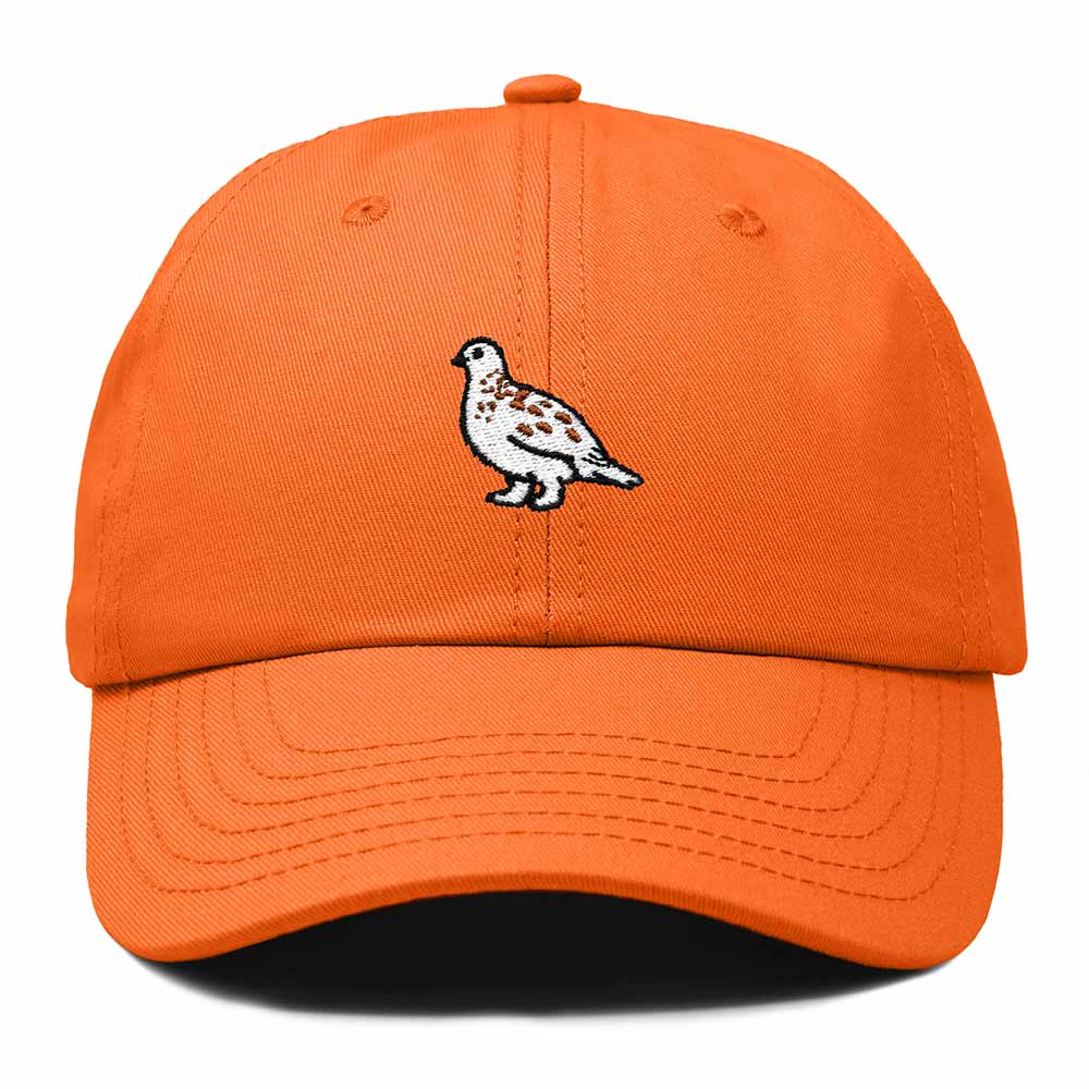 Dalix Willow Ptarmigan Alaska Embroidered Bird Cotton Baseball Cap Dad Hat Mens Womens Outdoor Summer in Orange