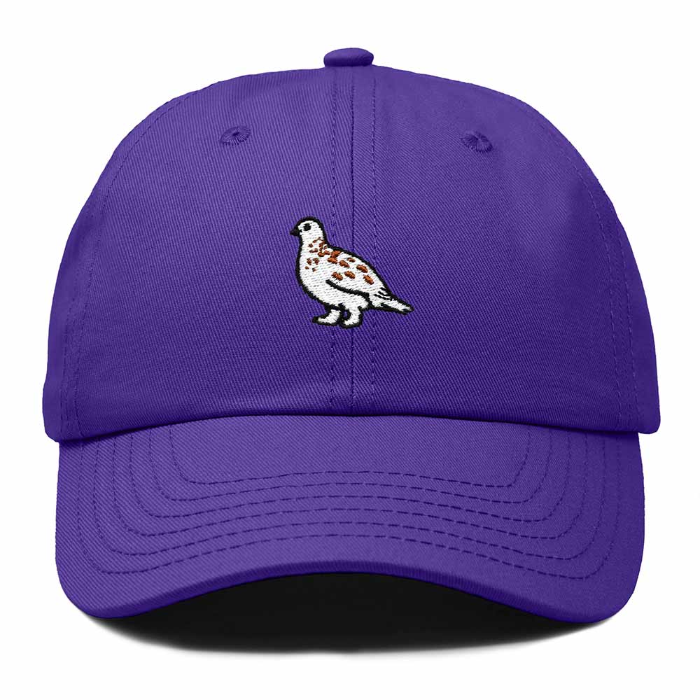 Dalix Willow Ptarmigan Alaska Embroidered Bird Cotton Baseball Cap Dad Hat Mens Womens Outdoor Summer in Purple