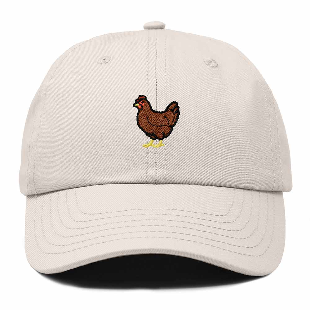 Dalix Rhode Island Red Embroidered Bird Cotton Baseball Cap Dad Hat Mens Womens Outdoor Summer in Beige