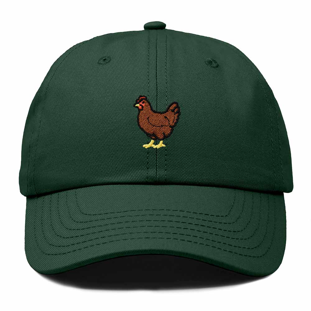 Dalix Rhode Island Red Embroidered Bird Cotton Baseball Cap Dad Hat Mens Womens Outdoor Summer in Dark Green