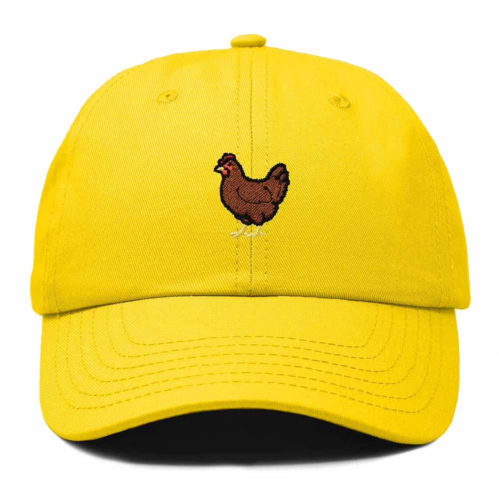 Dalix Rhode Island Red Embroidered Bird Cotton Baseball Cap Dad Hat Mens Womens Outdoor Summer in Gold