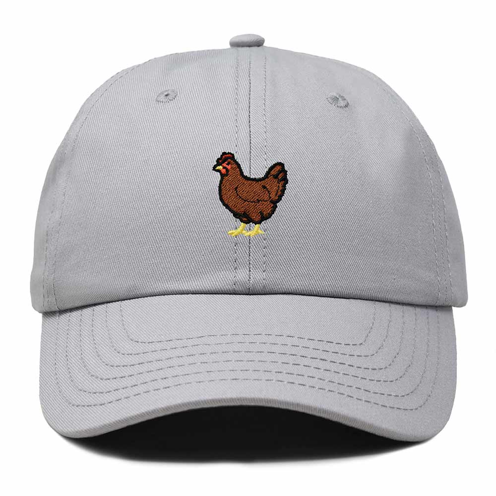 Dalix Rhode Island Red Embroidered Bird Cotton Baseball Cap Dad Hat Mens Womens Outdoor Summer in Gray