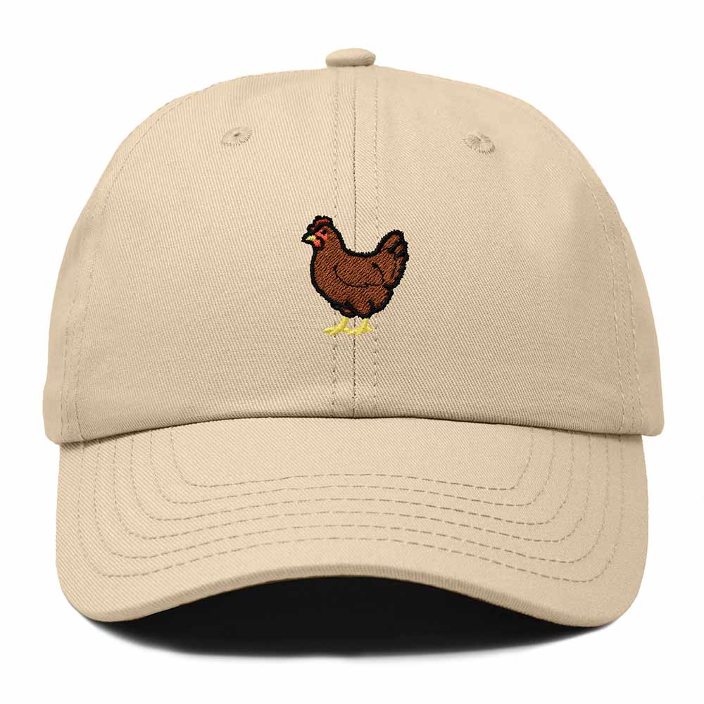 Dalix Rhode Island Red Embroidered Bird Cotton Baseball Cap Dad Hat Mens Womens Outdoor Summer in Khaki