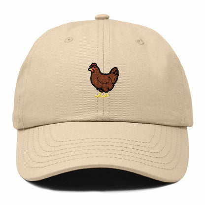 Dalix Rhode Island Red Embroidered Bird Cotton Baseball Cap Dad Hat Mens Womens Outdoor Summer in Khaki
