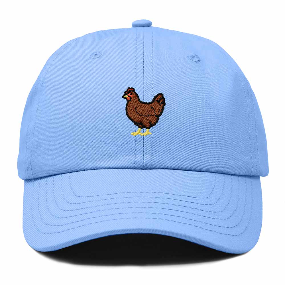 Dalix Rhode Island Red Embroidered Bird Cotton Baseball Cap Dad Hat Mens Womens Outdoor Summer in Light Blue