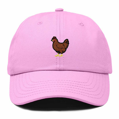 Dalix Rhode Island Red Embroidered Bird Cotton Baseball Cap Dad Hat Mens Womens Outdoor Summer in Light Pink