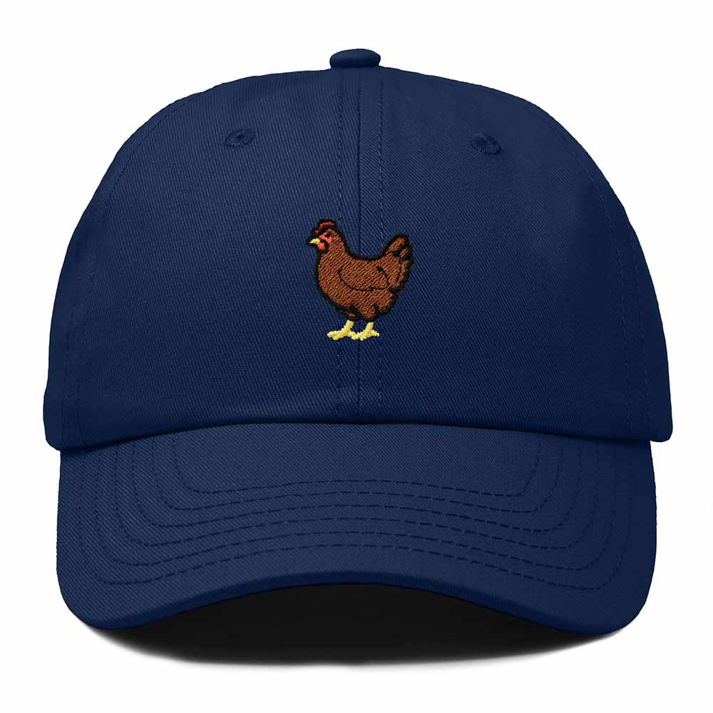 Dalix Rhode Island Red Embroidered Bird Cotton Baseball Cap Dad Hat Mens Womens Outdoor Summer in Navy Blue
