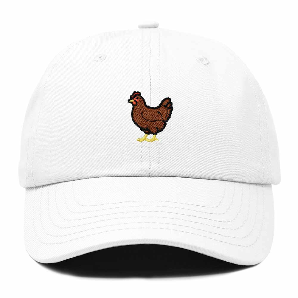Dalix Rhode Island Red Embroidered Bird Cotton Baseball Cap Dad Hat Mens Womens Outdoor Summer in White