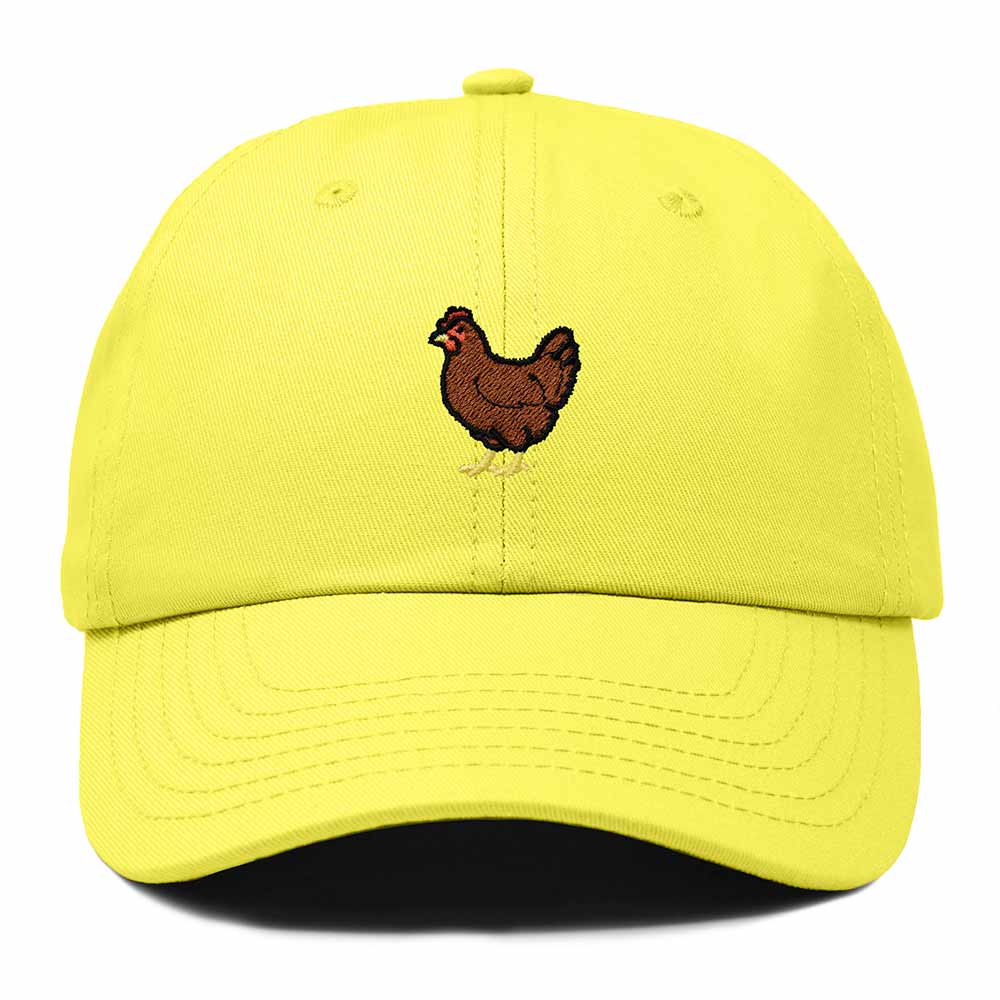 Dalix Rhode Island Red Embroidered Bird Cotton Baseball Cap Dad Hat Mens Womens Outdoor Summer in Yellow