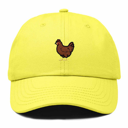 Dalix Rhode Island Red Embroidered Bird Cotton Baseball Cap Dad Hat Mens Womens Outdoor Summer in Yellow