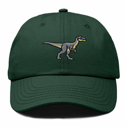 Dalix Velociraptor Embroidered Dinosaur Cotton Summer Outdoor Baseball Cap Dad Hat Mens in Dark Green