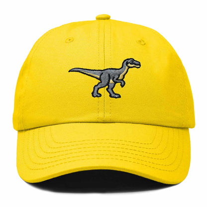 Dalix Velociraptor Embroidered Dinosaur Cotton Summer Outdoor Baseball Cap Dad Hat Mens in Gold