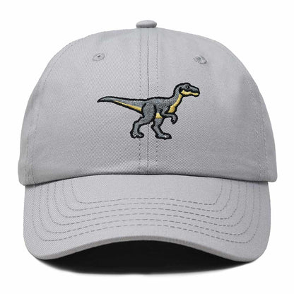Dalix Velociraptor Embroidered Dinosaur Cotton Summer Outdoor Baseball Cap Dad Hat Mens in Gray