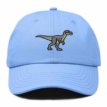Dalix Velociraptor Embroidered Dinosaur Cotton Summer Outdoor Baseball Cap Dad Hat Mens in Light Blue