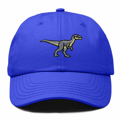 Dalix Velociraptor Embroidered Dinosaur Cotton Summer Outdoor Baseball Cap Dad Hat Mens in Royal Blue