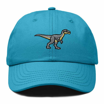 Dalix Velociraptor Embroidered Dinosaur Cotton Summer Outdoor Baseball Cap Dad Hat Mens in Teal