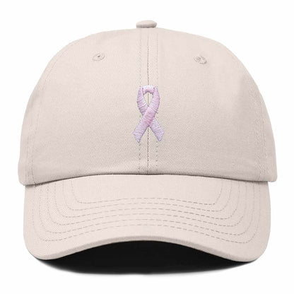 Dalix Pink Ribbon Dad Hat Breast Cancer Awareness Adjustable Cotton Baseball Cap Unstructured Low Profile Cap Womens in Beige