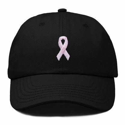 Dalix Pink Ribbon Dad Hat Breast Cancer Awareness Adjustable Cotton Baseball Cap Unstructured Low Profile Cap Womens in Black