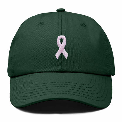 Dalix Pink Ribbon Dad Hat Breast Cancer Awareness Adjustable Cotton Baseball Cap Unstructured Low Profile Cap Womens in Dark Green