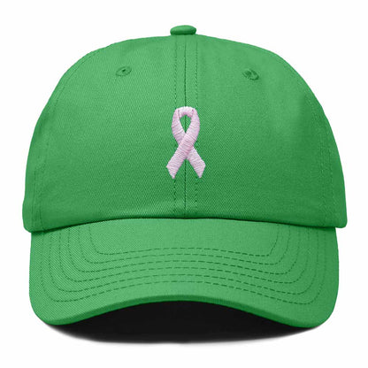 Dalix Pink Ribbon Dad Hat Breast Cancer Awareness Adjustable Cotton Baseball Cap Unstructured Low Profile Cap Womens in Kelly Green