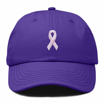 Dalix Pink Ribbon Dad Hat Breast Cancer Awareness Adjustable Cotton Baseball Cap Unstructured Low Profile Cap Womens in Purple