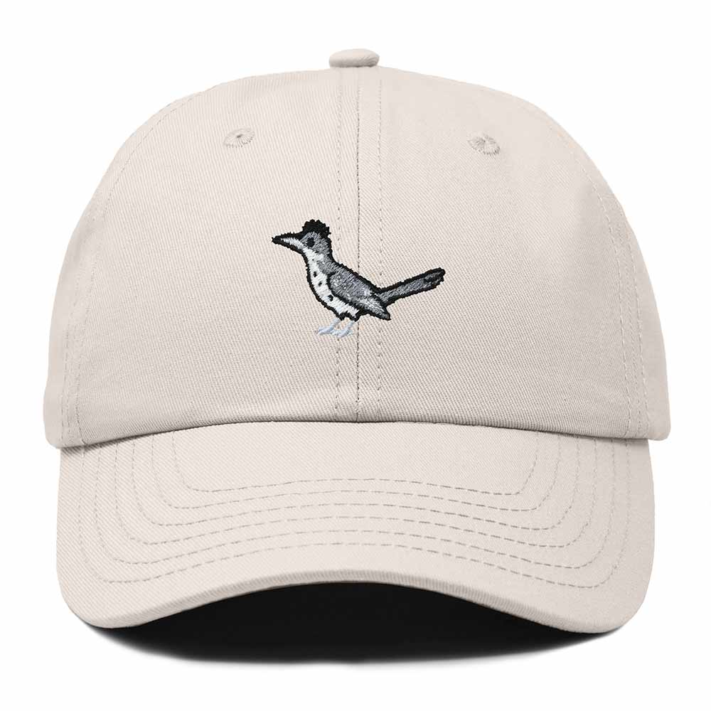 Dalix Greater Roadrunner New Mexico Embroidered Bird Cotton Baseball Cap Dad Hat Mens Womens Outdoor Summer in Beige