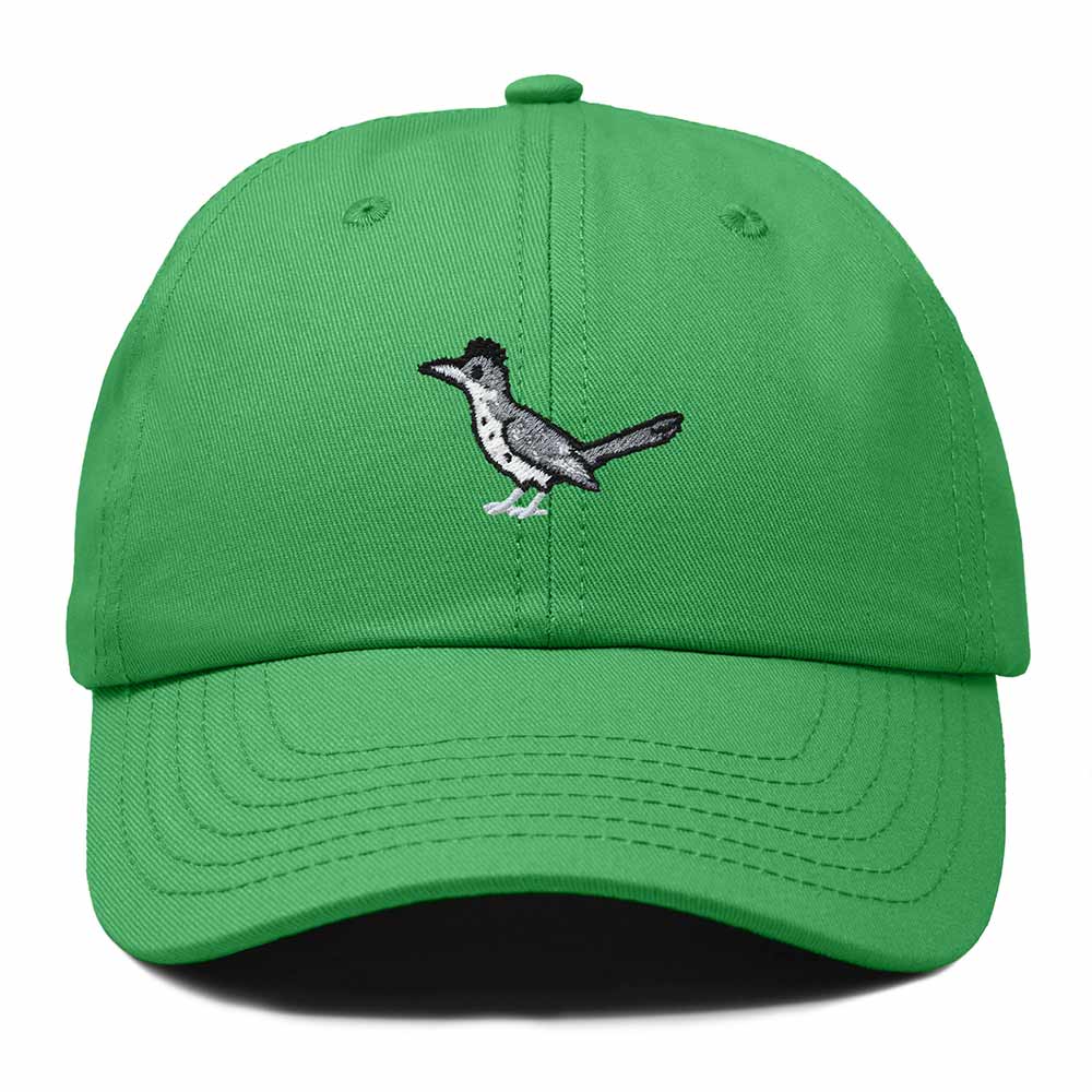 Dalix Greater Roadrunner New Mexico Embroidered Bird Cotton Baseball Cap Dad Hat Mens Womens Outdoor Summer in Kelly Green