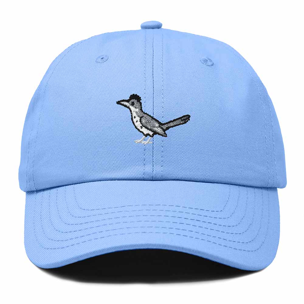 Dalix Greater Roadrunner New Mexico Embroidered Bird Cotton Baseball Cap Dad Hat Mens Womens Outdoor Summer in Light Blue