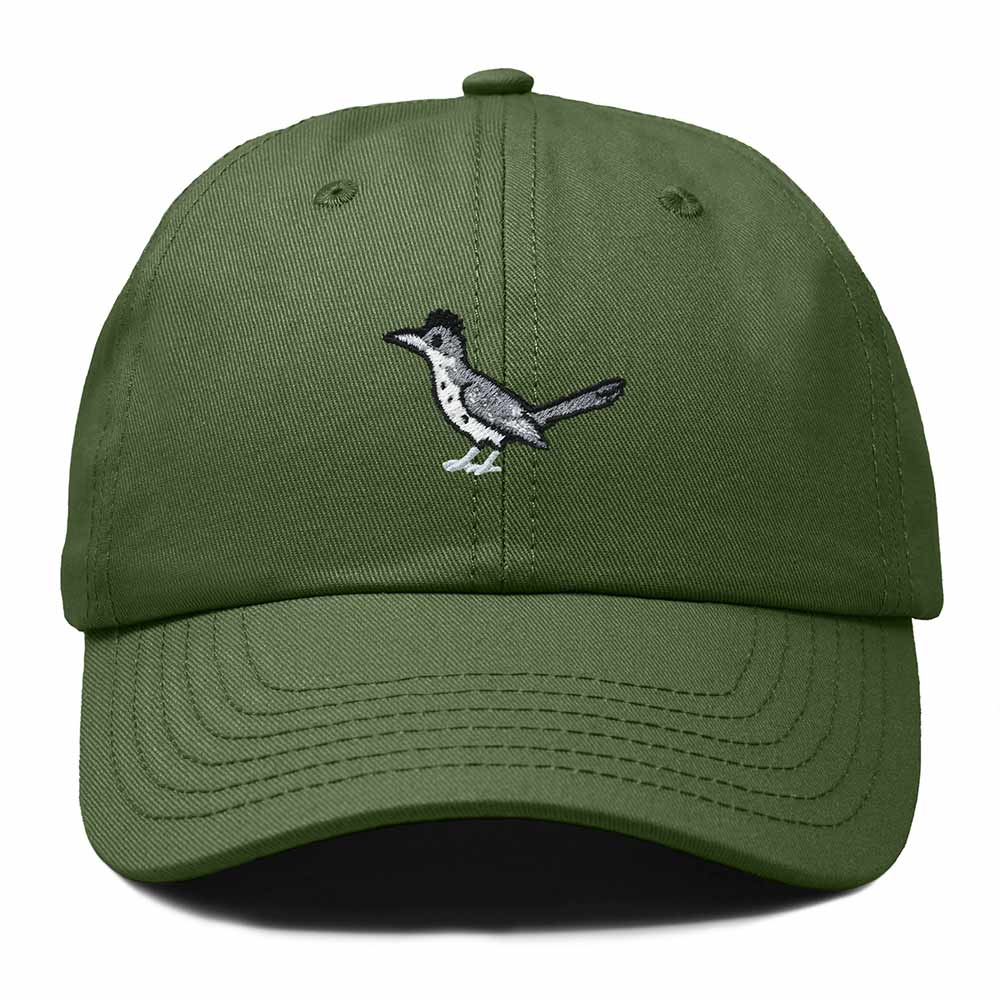 Dalix Greater Roadrunner New Mexico Embroidered Bird Cotton Baseball Cap Dad Hat Mens Womens Outdoor Summer in Olive