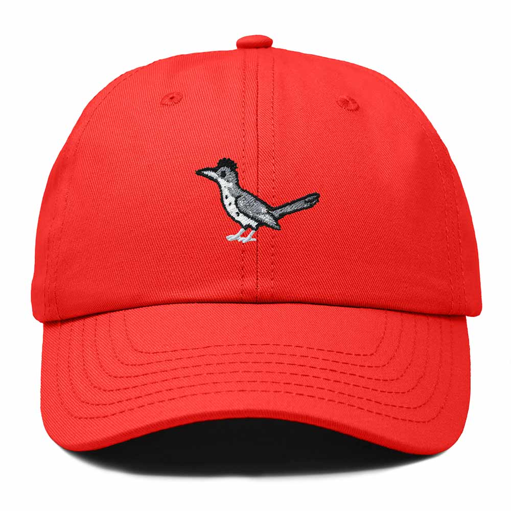 Dalix Greater Roadrunner New Mexico Embroidered Bird Cotton Baseball Cap Dad Hat Mens Womens Outdoor Summer in Red